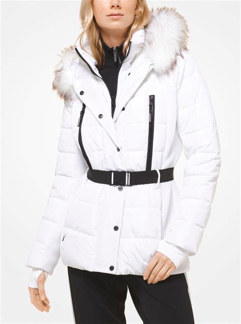 michael kors white winter jacket|michael kors waterproof jacket.